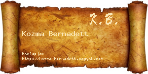 Kozma Bernadett névjegykártya