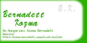 bernadett kozma business card
